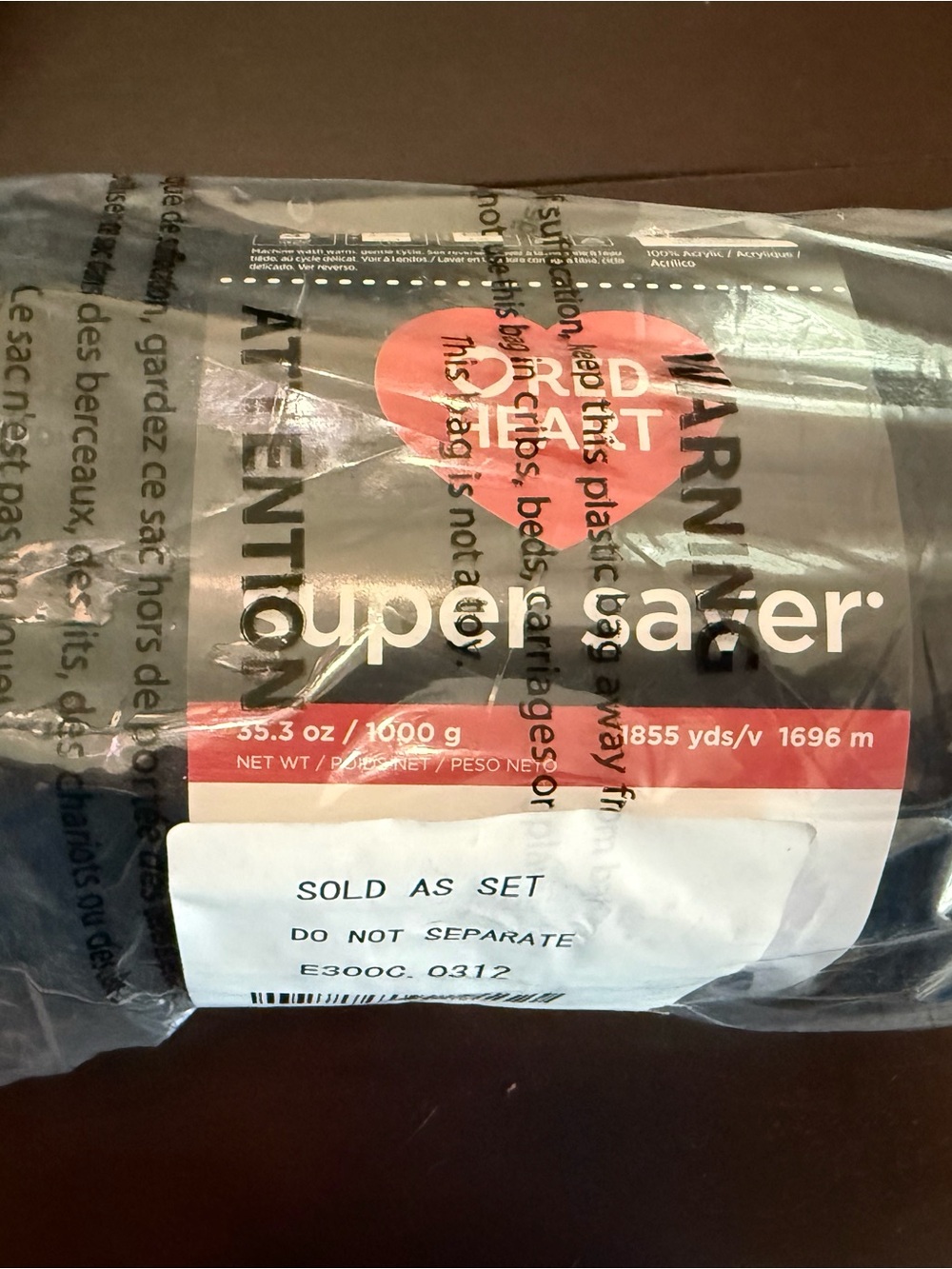 Red Heart Super Saver Yarn - Black